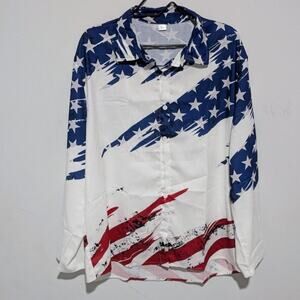 USA Flag American Women's Long Sleeve Shirt 3XL